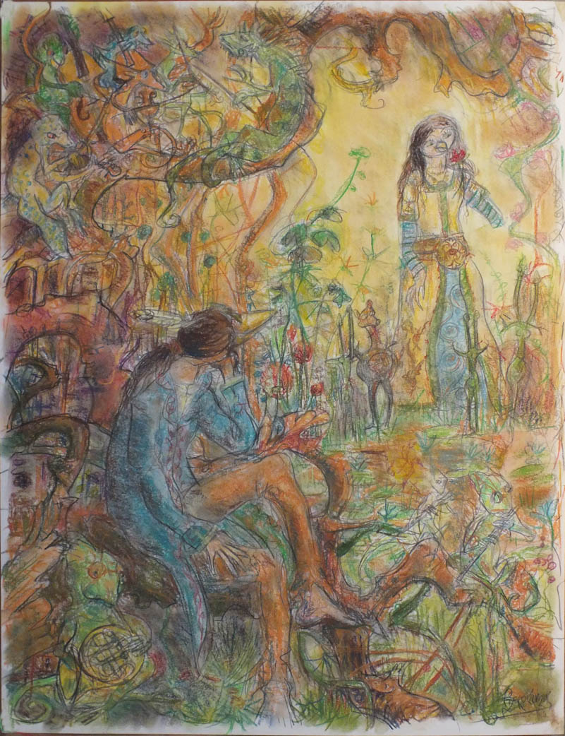 Rêverie et Passions - pastel et crayons - 50x65